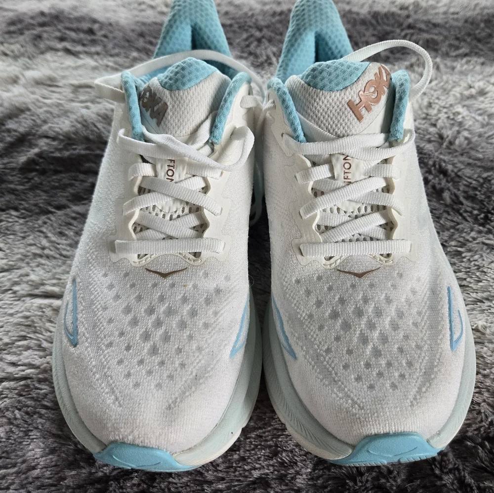 Hoka White and Blue Running Shoes - Picture 2 of 4
